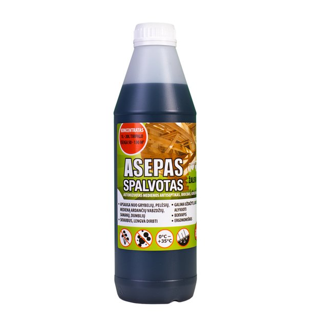 Asepas spalvotas, žalias